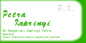 petra kaprinyi business card